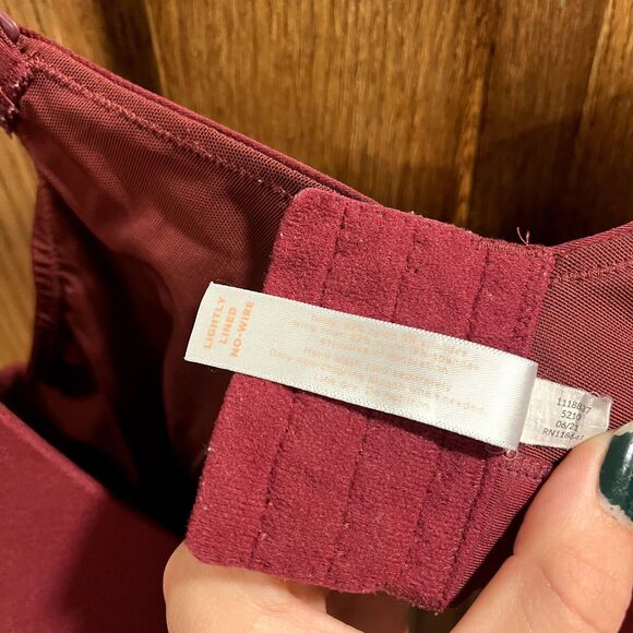 Cacique Lightly Lined No Wire Bra 44DD Wine Red Adjustable Everyday Comfort - Picture 5 of 5